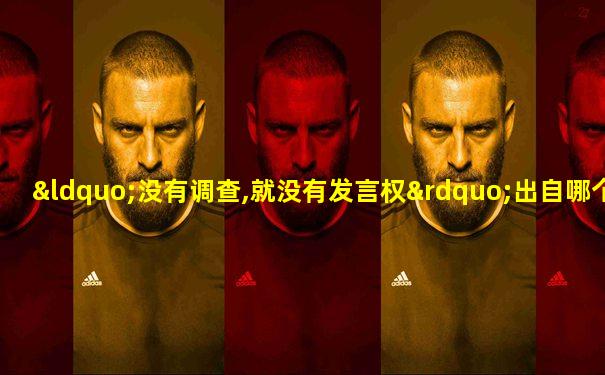 “没有调查,就没有发言权”出自哪个名著