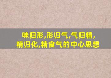 味归形,形归气,气归精,精归化,精食气的中心思想