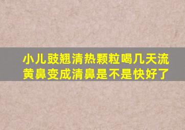 小儿豉翘清热颗粒喝几天流黄鼻变成清鼻是不是快好了