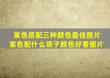 紫色搭配三种颜色最佳图片紫色配什么领子颜色好看图片