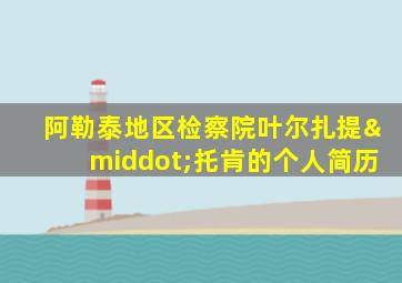 阿勒泰地区检察院叶尔扎提·托肯的个人简历